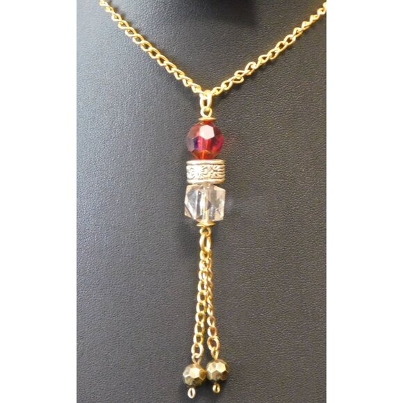 Whimsical Red Queen Inspired Y Drop Necklace - Picture 2 of 3